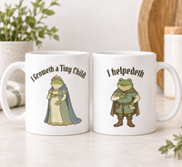 Funny Pregnancy Frog Mugs, Matching Medieval Frog Couple Mugs, Expecting Mom Dad Gift, Pregnancy Announcement Mug Set