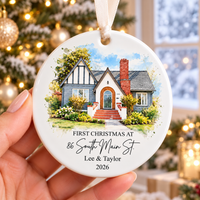 Custom House Photo Ornament – First Christmas in New Home