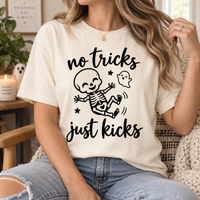 No Tricks Just Kicks Shirt – Spooky Pregnancy Announcement Tee