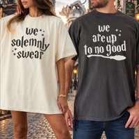 Funny Matching Couple Shirts, We Solemnly Swear We Are Up to No Good Tees, Couples Gift
