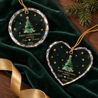 Personalized First Christmas Married Ornament, Custom Couple Names and Wedding Date, Newlywed Christmas Gift