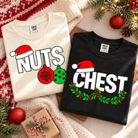 Nuts & Chest Christmas Couple Shirts – Funny Matching Holiday Gift