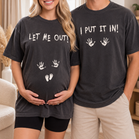 Let Me Out Halloween Maternity Shirt, Funny Pregnancy Announcement Tee, Expecting Mom Halloween Gift, Baby Shower Gift