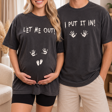 Let Me Out Halloween Maternity Shirt, Funny Pregnancy Announcement Tee, Expecting Mom Halloween Gift, Baby Shower Gift
