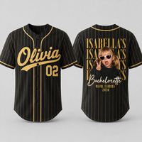 Personalized Bachelorette Baseball Jersey for Bachelorette Party, Custom Photo Bride Name Location Year & Number Shirt, Wedding Weekend Gift