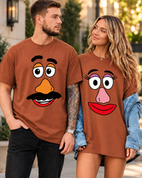 Funny Couple Face Matching Comfort Colors Tees