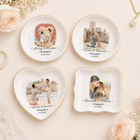 Custom Photo Engagement Ring Dish Holder, Personalized Couple Gift , Engagement Gift for Her