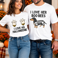 Matching Halloween Couple Shirt, Funny Couple Costume, Spooky Season Gifts for Couple, Dachshund Halloween Shirt, Funny Ghost T-Shirt Couple