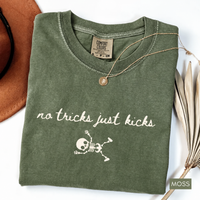 No Tricks Just Kicks Skeleton Shirt, Funny Halloween Pregnancy Tee, Baby Kicking Mom To Be Shirt, Spooky Pregnancy Announcement Gift