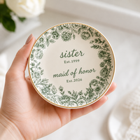 Personalized Maid of Honor Wedding Jewelry Dish - Gift for Bridesmaid, Bachelorette Trip, Bridal Shower Gift