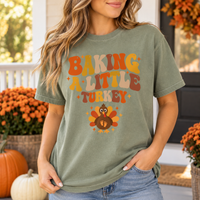 Baking A Little Turkey Comfort Colors Shirt – Thanksgiving Pregnancy Gift