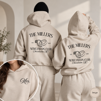 Custom Newlyweds Club Sweatshirts, Personalized Mr and Mrs Hoodies, Matching Couple Wedding Gift, Honeymoon Sweatshirt