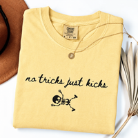 No Tricks Just Kicks Skeleton Shirt, Funny Halloween Pregnancy Tee, Baby Kicking Mom To Be Shirt, Spooky Pregnancy Announcement Gift