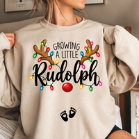 Growing A Little Rudolph Sweatshirt & Hoodie – Christmas Pregnancy Announcement Gift