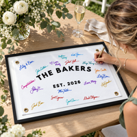 Custom Embroidered Last Name Wedding Flag – Established Banner Wall Art