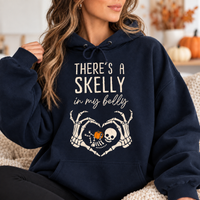 There's a Skelly in My Belly Halloween Maternity Sweatshirt & Hoodie, Baby Announcement Gift