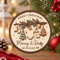 Personalized Expecting Parents Ornament, Pregnancy Ornament, Baby Announcement Ornament, Expecting Couple, Expecting Mom Gift, Mom Dad To Be