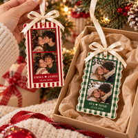 Personalized Photo Booth Acrylic Ornament – Christmas Couple Gift