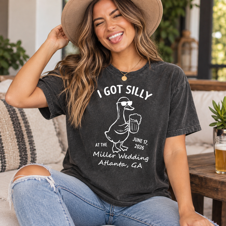 Custom Wedding Toss Shirt, Silly Goose Bridal Party Tee, Personalized Wedding Guest Tshirt, Matching Wedding Weekend Outfit