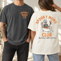Spooky Moms & Dads Club Shirts, Funny Halloween Parent Tees, Skeleton Mom Dad Matching Shirts, Custom Year Family Halloween Gift