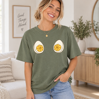 Funny Deviled Eggs Couple Shirts, Matching Thanksgiving Christmas Tees, Comfort Colors Holiday Party T-Shirts for Couples