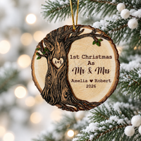 First Christmas as Mr & Mrs Decoration, First Christmas Married Keepsake, Married First Christmas Wooden Ornament, Mr Mrs Ornament, Married