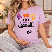 Winnie I Smell a Child T-Shirt, Halloween Mom Shirt, Pregnancy Announcement Tee, Witchy Pregnant Shirt