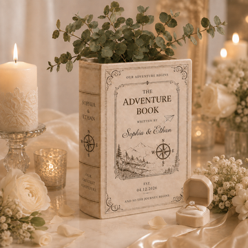 Personalized Love Story Book Vase, Custom Wedding Gift for Couple, Bridal Shower Gift