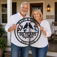 Personalized Metal Sign for Wedding Anniversary, Custom Couple Names Years Together & Established Year, Anniversary Gift for Parents Grandparents