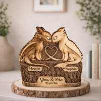 Personalized Dragon Couple Wooden Block, Custom Name Dragon Sign, How To Train Decor , Fantasy Dragon Lover Gift, Anniversary Couple Gift