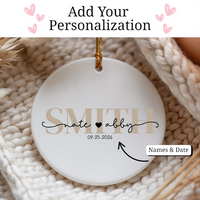 Personalized Ornament for First Christmas Married, Custom Couple Names & Wedding Date Ornament, Newlywed Christmas Keepsake, Wedding Gift