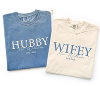 Personalized Wifey and Hubby Shirt, Matching Couple Shirts, Mr and Mrs Gift, Wedding Shirt
