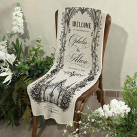 Personalized Gothic Wedding Linen Tapestry,  Custom Couple Names & Date Ceremony Sign