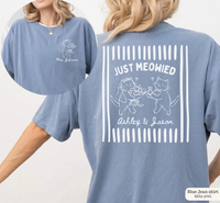 Just Married Cat Wedding Shirt, Mr And Mrs Tee, Gift For Bride Groom, Couple Matching T-Shirt, Just Meowied Honeymoon Gift