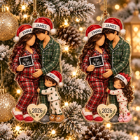 Personalized Xmas Ornament for Expecting Parents, Pregnancy Announcement Keepsake, Baby Arriving Ornament 2026, New Dad Gift, Mom to be Gift