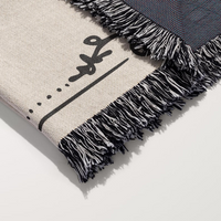 Personalized Anniversary Woven Blanket - Custom Initials & Date, Cotton Anniversary Gift for Couples