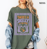 There's A Skelly In My Belly Shirt, Halloween Pregnancy Announcement Tee, Skeleton Baby Reveal, Maternity Shirt For Mom To Be