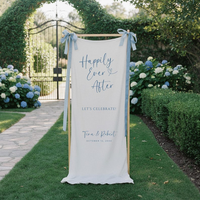 Personalized Linen Wedding Welcome Sign for Wedding Reception, Custom Couple Names & Date Happily Ever After Banner, Wedding Ceremony Decor
