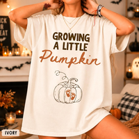 Fall Pregnancy Announcement Shirts for Couple: Growing A Little Pumpkin Shirt, Thanksgiving Maternity Tee, Expecting Dad Mom Gift