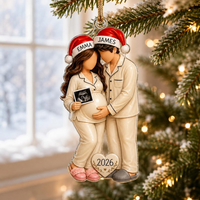 Personalized Pregnancy Christmas Ornament, Expecting Parents Gift, Baby Announcement, Baby Bump Keepsake, See You In 2026, Pregnant Ornament