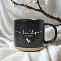 Personalized Engraved Mom Dad Pottery Mug, New Parents Mug, Pregnancy Announcement Mug Gift for New Dad,First Time Mom Gift,Baby Shower Gift