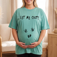 Let Me Out Halloween Maternity Shirt, Funny Pregnancy Announcement Tee, Expecting Mom Halloween Gift, Baby Shower Gift
