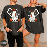 Custom Halloween Ghost Couples Shirt Personalized Spooky Wedding Date Matching Tees matt