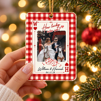 Personalized How Lucky Are We Photo Ornament – Couple Christmas Gift