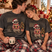 Christmas Raccoon Couple Comfort Colors Shirts – Funny Holiday Gift