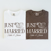 Custom Just Married Shirt ,Matching Couples Shirt Honeymoon Tees Mr and Mrs Gift for Newlyweds