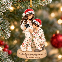 Personalized Pregnancy Family Ornament, Expecting Family Christmas Keepsake, New Mom Dad Xmas 2026 Gifts, Pregnancy Annoucement Gift