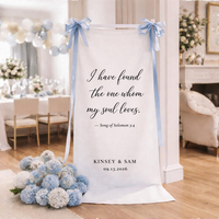 Personalized Wedding Tapestry for Ceremony, Song of Solomon 3:4 Wedding Banner, Custom Couple Names & Date Welcome Sign