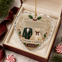 First Christmas as Mr and Mrs Ornament, Personalized Newlywed Ornament, Custom Names Wedding Keepsake 2026