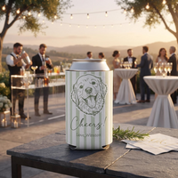 Personalized Pet Bachelorette Can Cooler, Custom Dog or Cat Wedding Can Cooler, Bridal Shower Bachelorette Favor